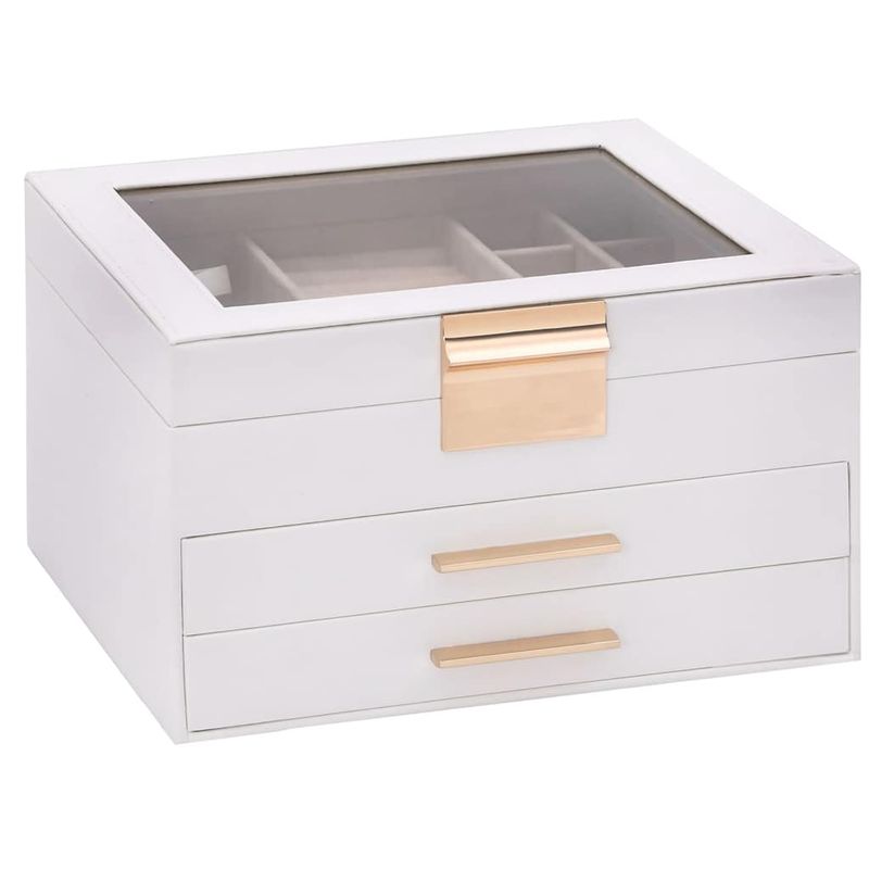 Portagioie 3 Strati Bianco 23x20,5x14 cm vidaXL