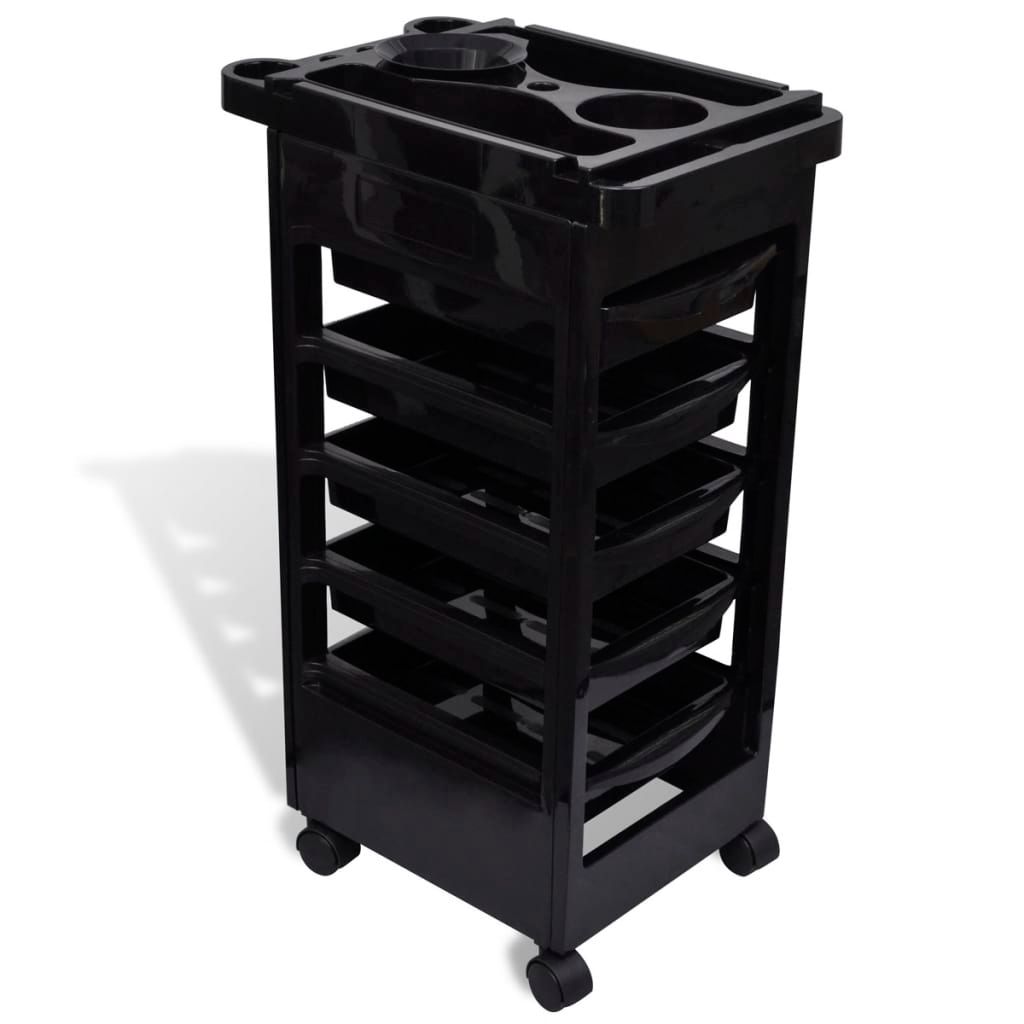 Trolley Portautensili Parrucchiere in Plastica con Ruote vidaXL