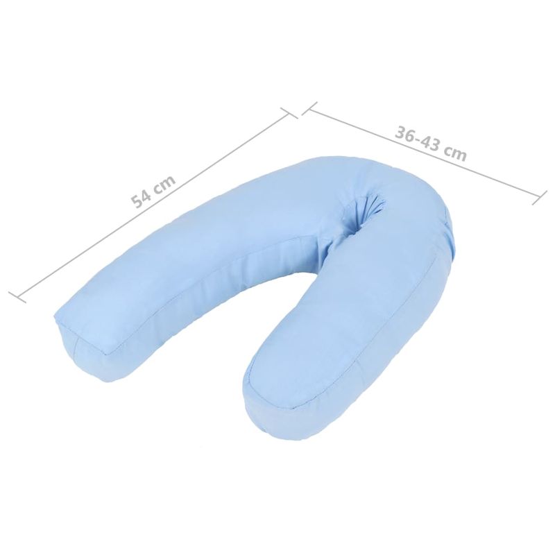 Cuscino per Gravidanza a Forma di J 54x(36-43) cm Blu vidaXL