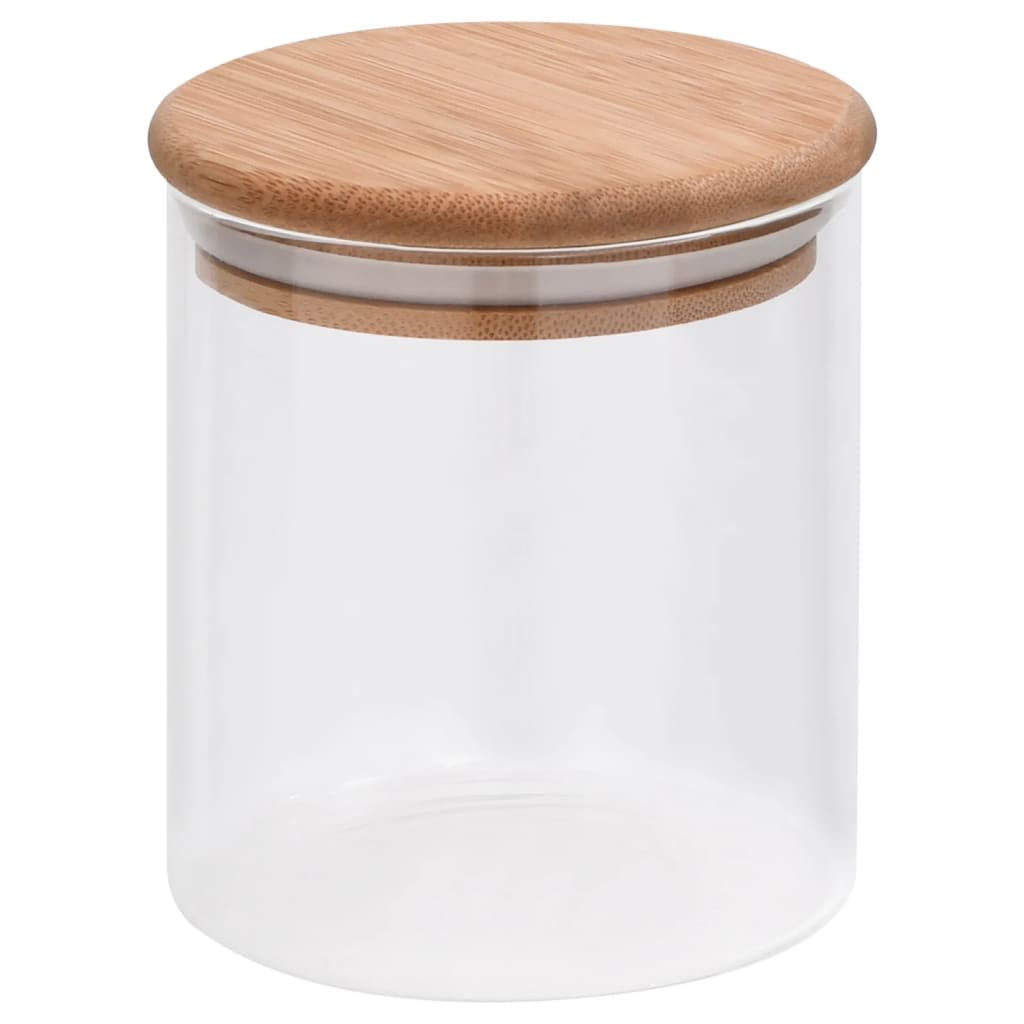 Barattoli di Vetro con Coperchio in Bambù 6 pz 600 ml vidaXL