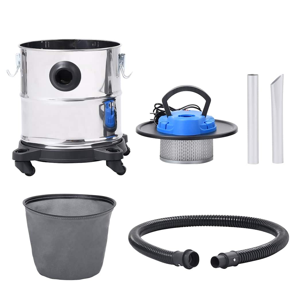 Aspiracenere con Filtro HEPA 1200 W 20 L in Acciaio Inox vidaXL