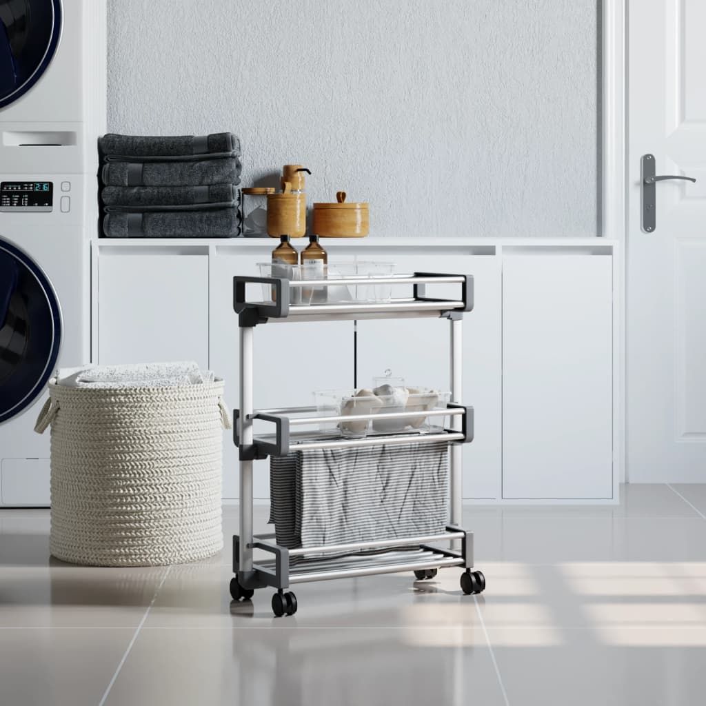 Carrello Portaoggetti 59x20x75 cm in Alluminio vidaXL