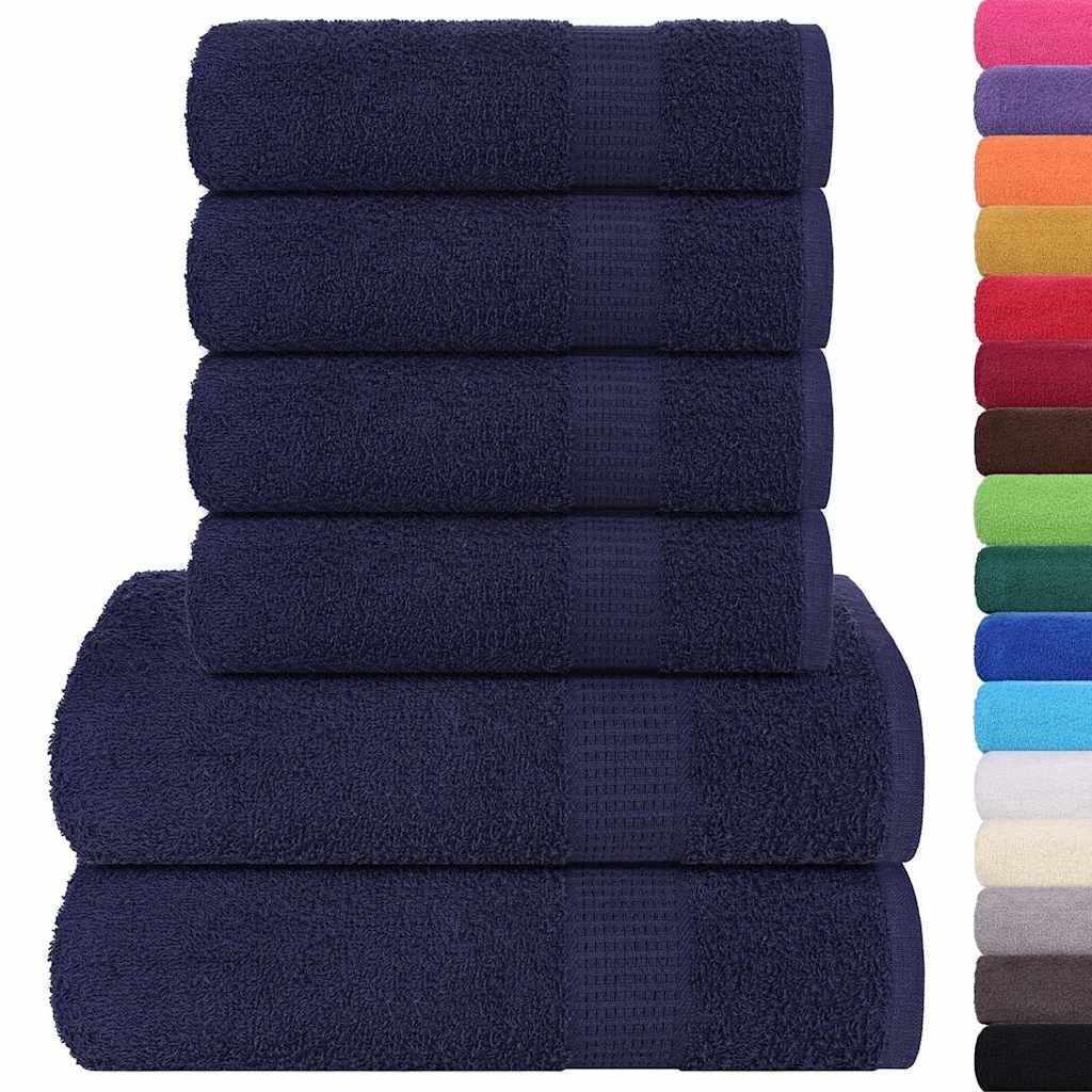 Set di asciugamani 6 pezzi FROGN blu navy 360 g/m² vidaXL