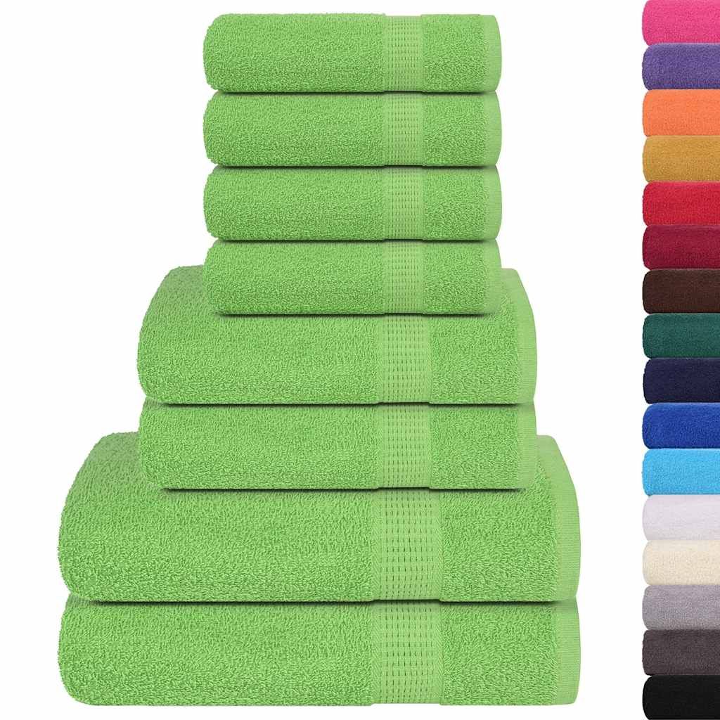 Set di asciugamani 8 pezzi FROGN Verde mela 360 g/m² vidaXL