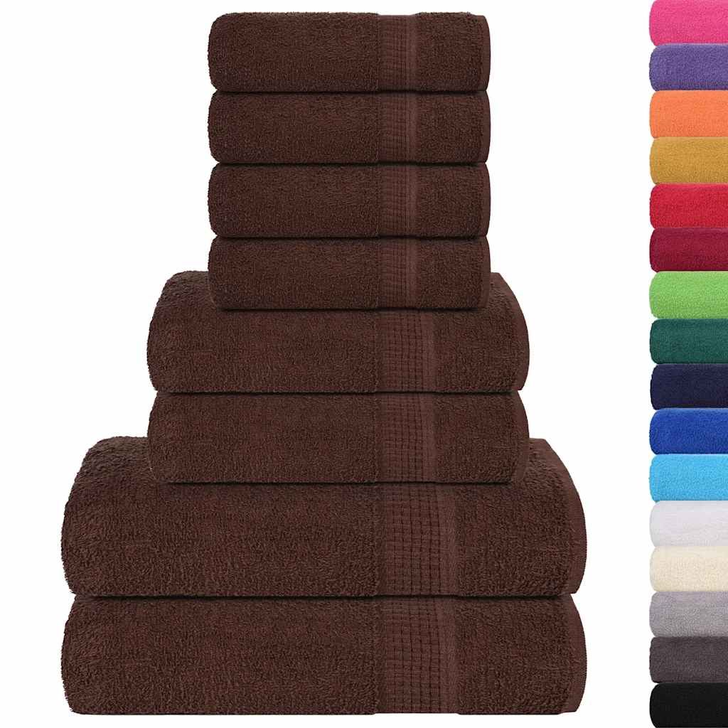 Set di asciugamani 8 pezzi FROGN Marrone 360 g/m² vidaXL