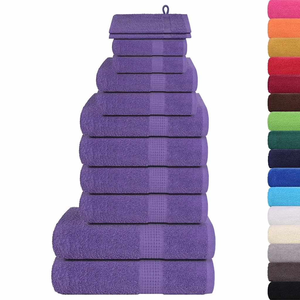 Set di asciugamani 12 pezzi FROGN Viola 360 g/m² vidaXL