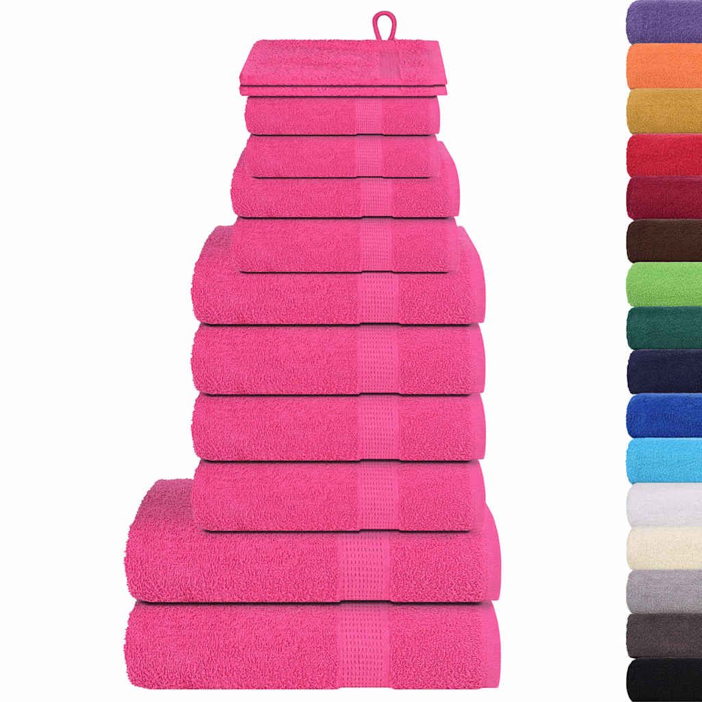 Set di asciugamani 12 pezzi FROGN Rosa 360 g/m² vidaXL