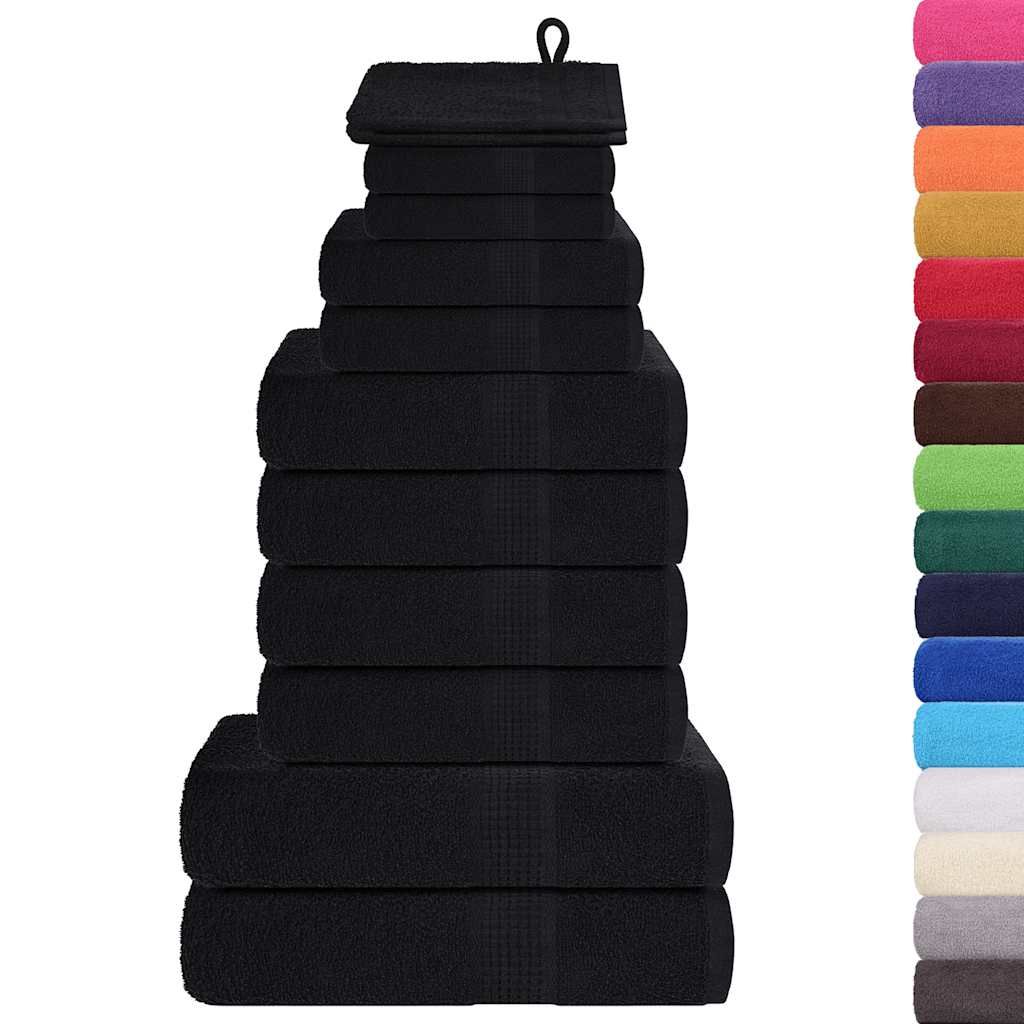 Set di asciugamani 12 pezzi FROGN Nero 360 g/m² vidaXL