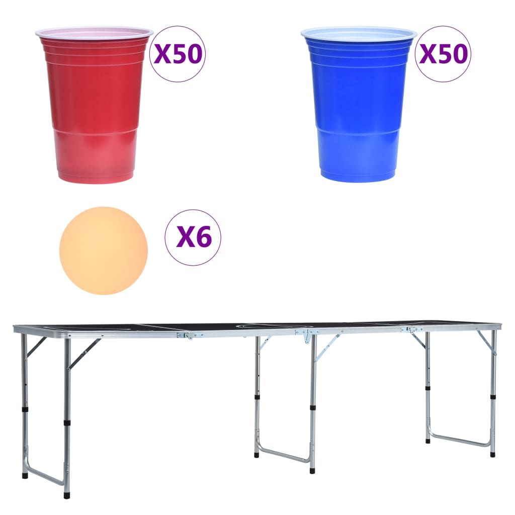 Tavolo da Beer Pong Pieghevole con Tazze e Palline 240 cm vidaXL