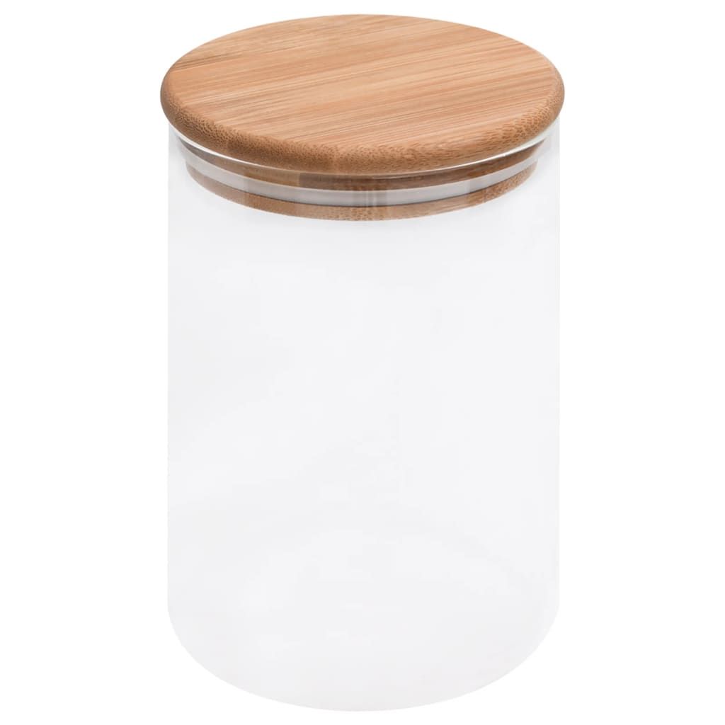 Barattoli di Vetro con Coperchio in Bambù 4 pz 800 ml vidaXL