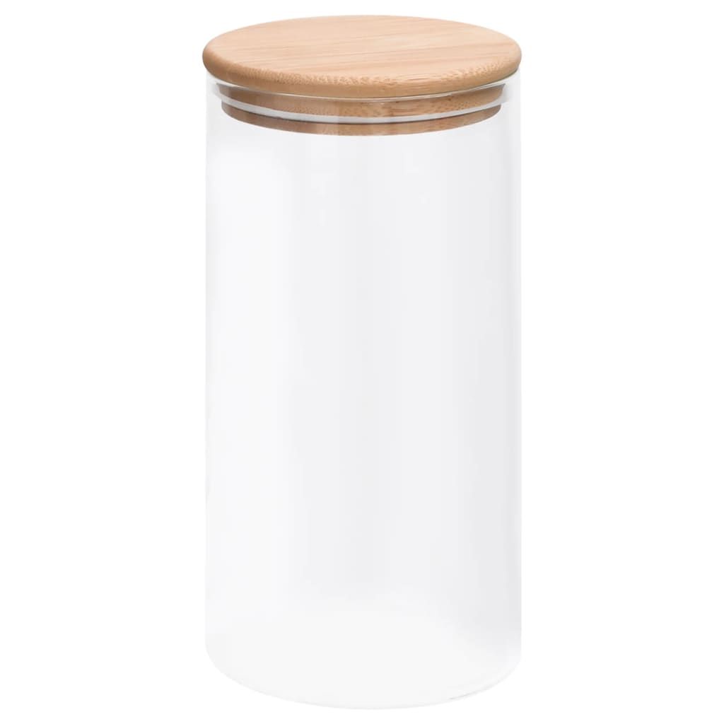 Barattoli di Vetro con Coperchio in Bambù 4 pz 1200 ml vidaXL