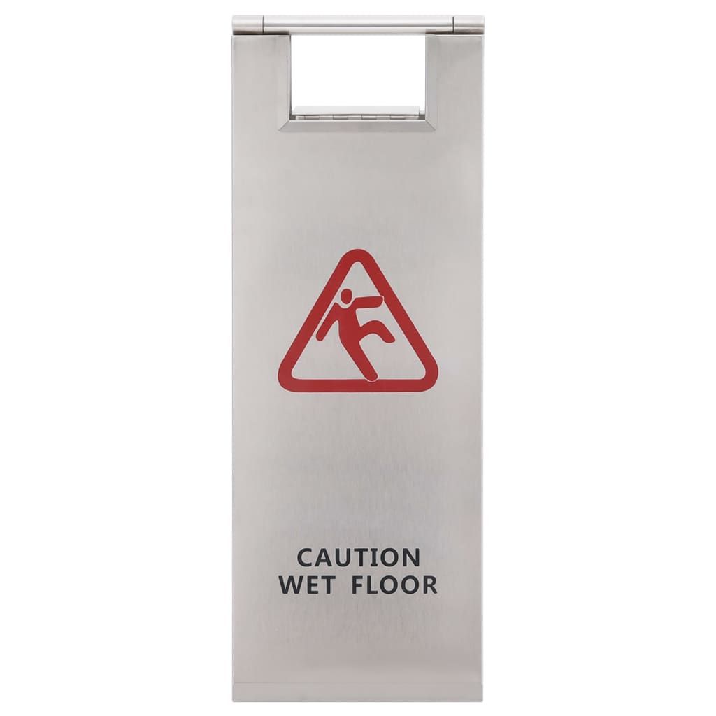 Cartello Pieghevole Pavimento Bagnato in Acciaio Inox vidaXL