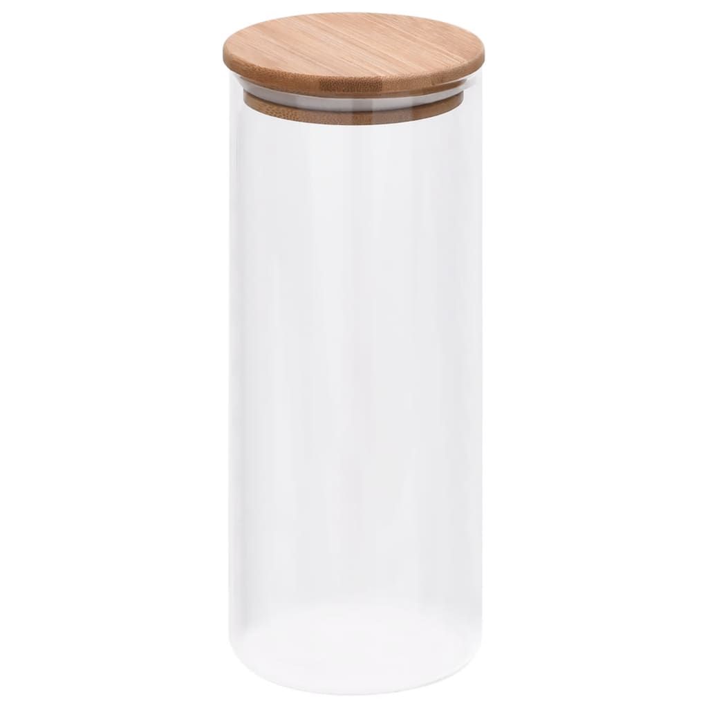 Barattoli di Vetro con Coperchio in Bambù 6 pz 1000 ml vidaXL