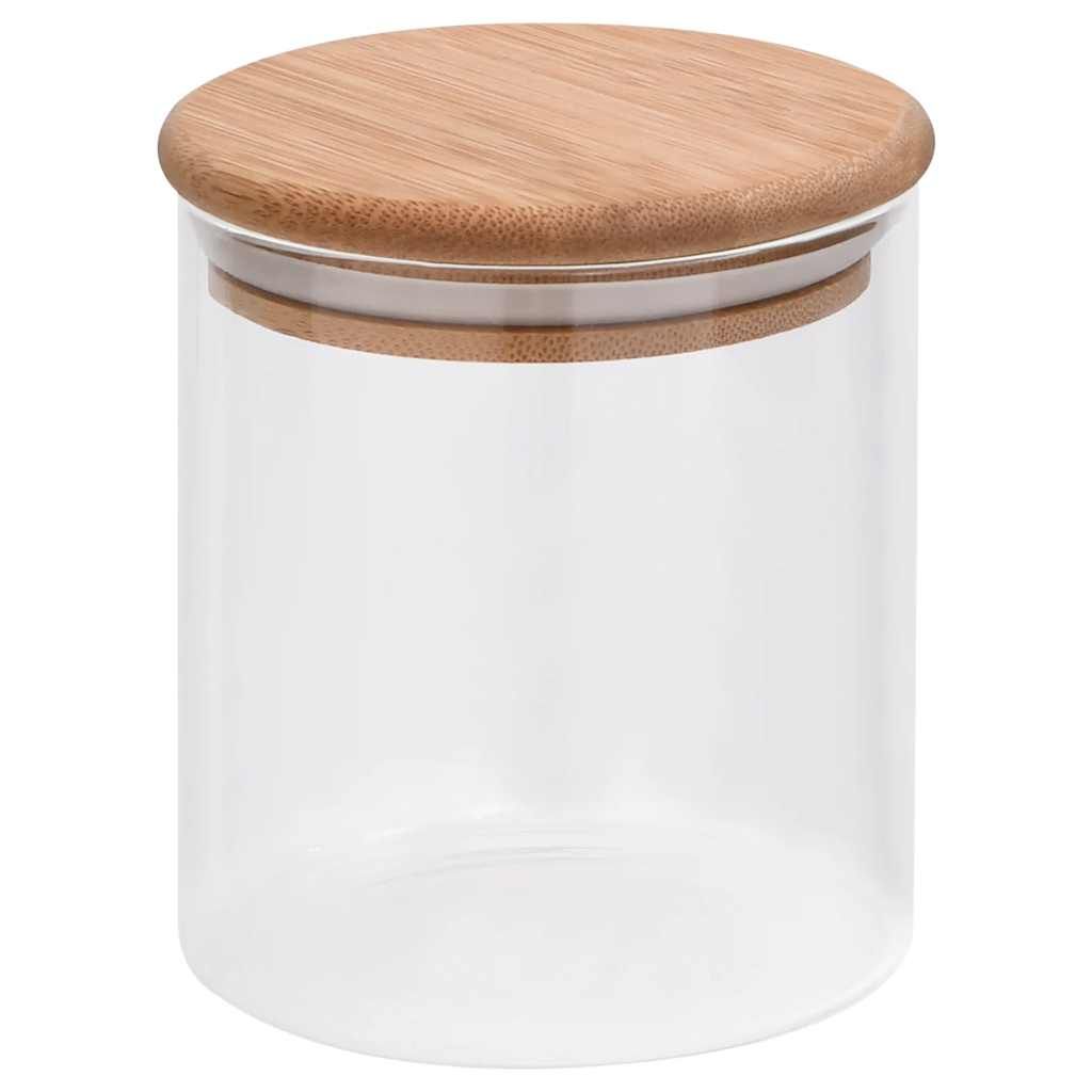 Barattoli di Vetro con Coperchio in Bambù 10 pz 600 ml vidaXL