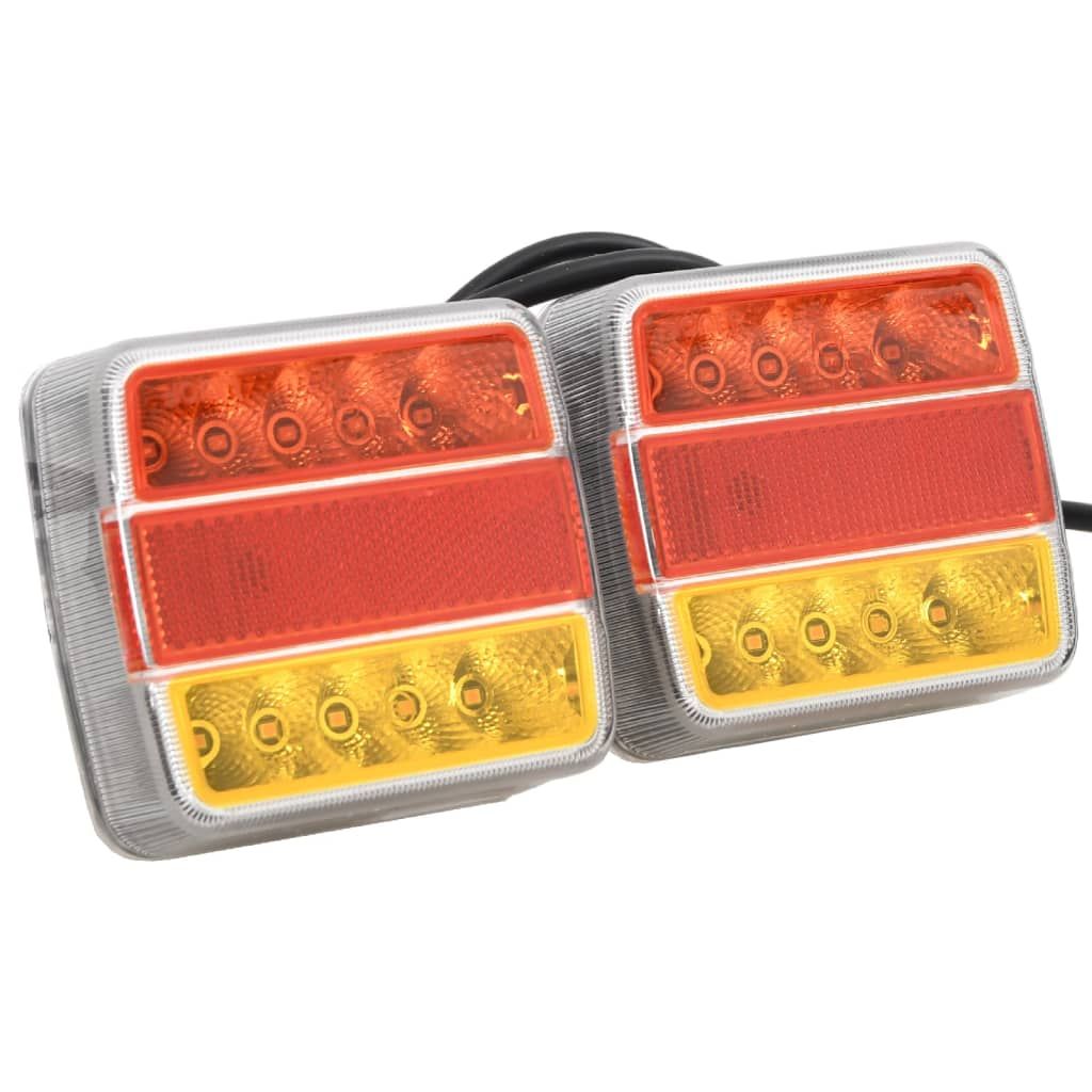 Luci Rimorchio 2 pz Rosso 10,5x7,5x10 cm 12V Lampadina LED vidaXL