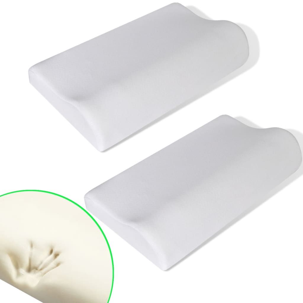 Set 2 pz Cuscino ortopedico per il collo di schiuma con memoria vidaXL