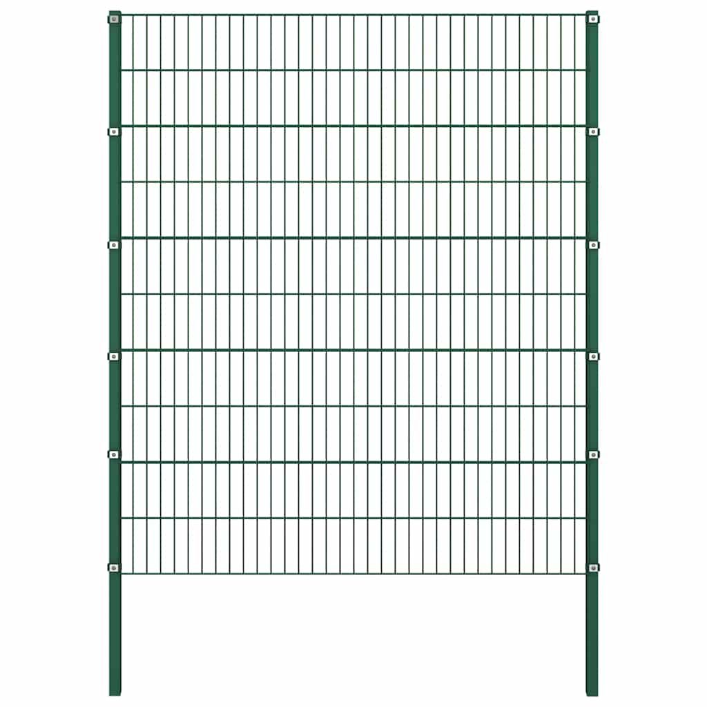 Pannello di recinzione con pali in ferro 1212x200 cm verde vidaXL