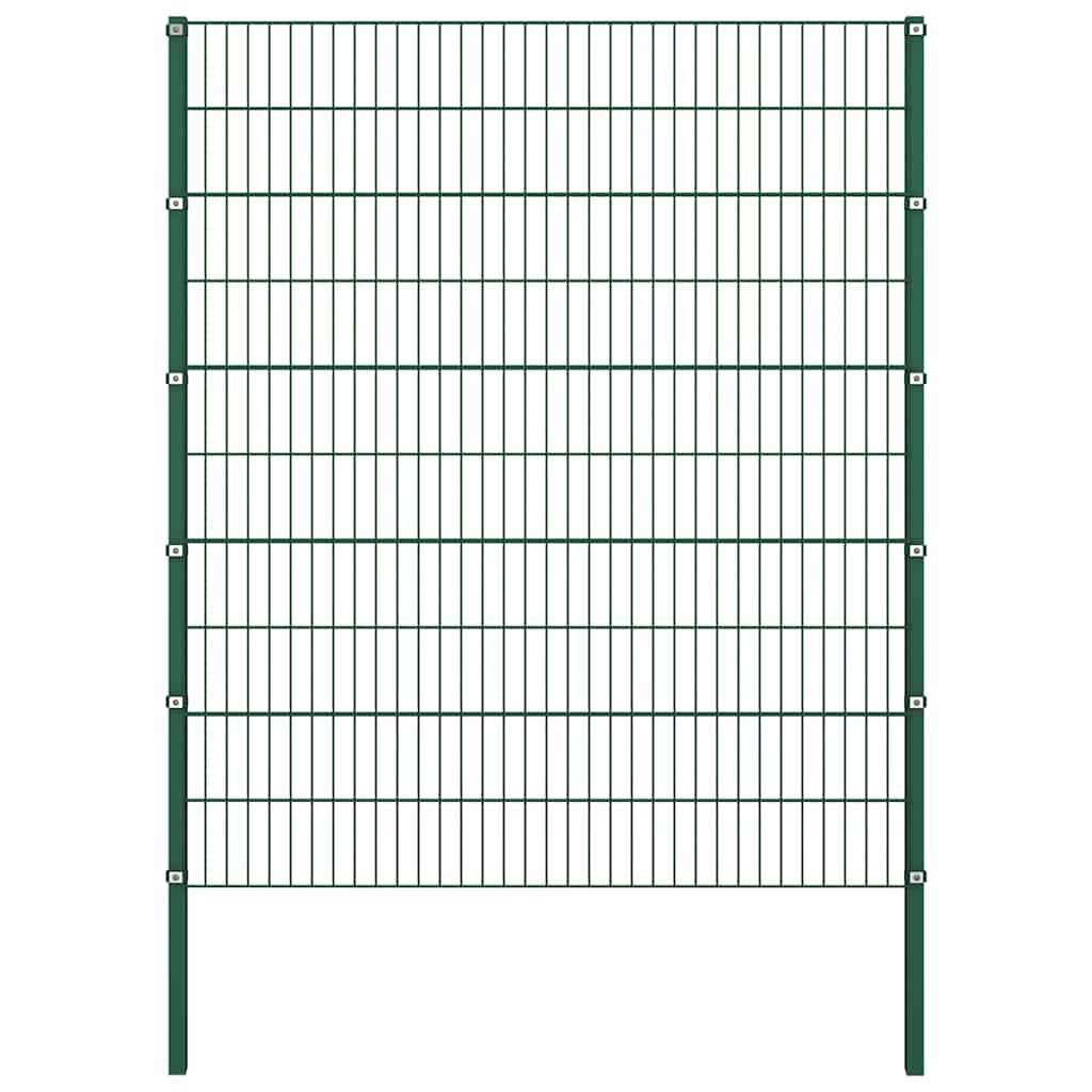 Pannello di recinzione con pali in ferro 694,5x200 cm verde vidaXL