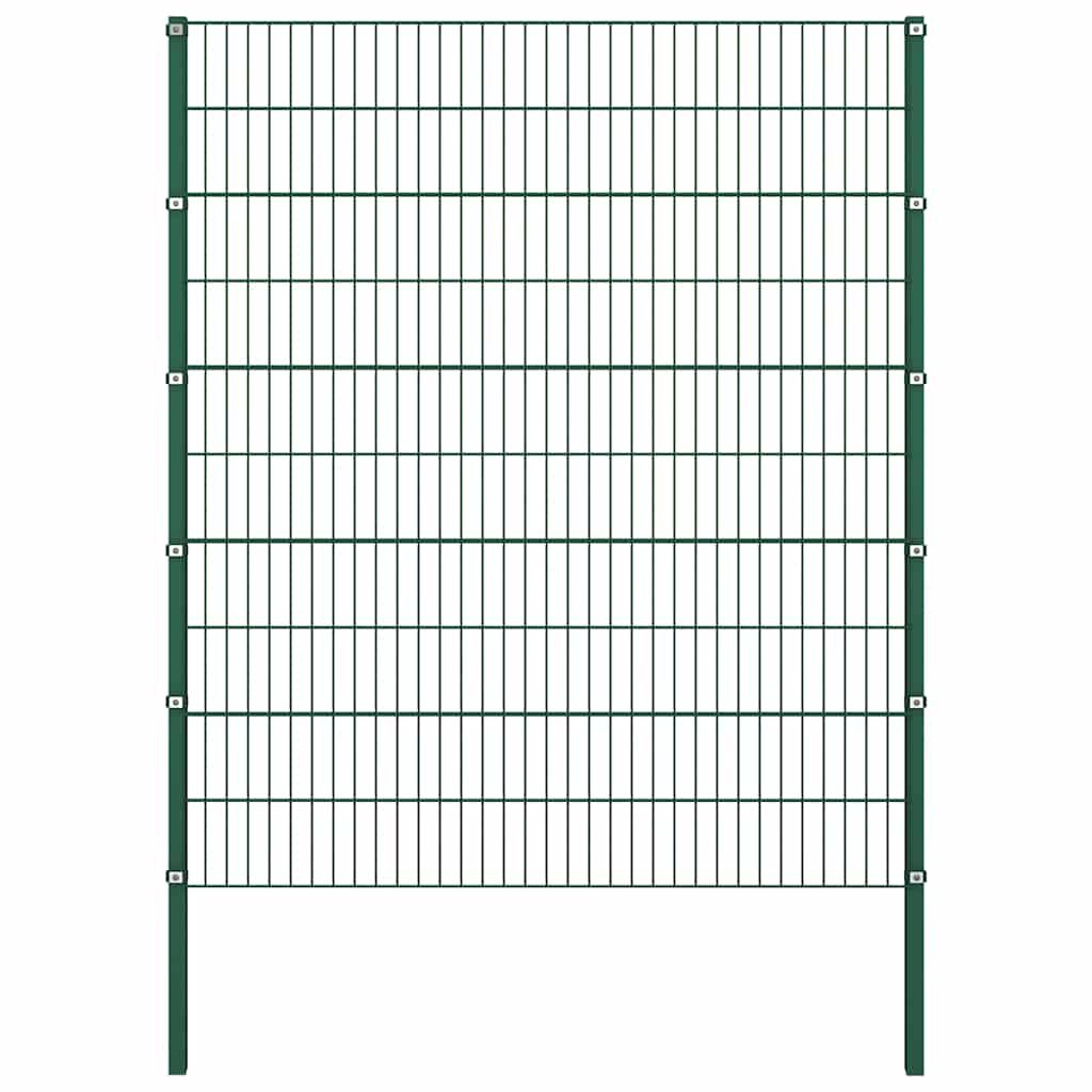Pannello di recinzione con pali in ferro 522x200 cm verde vidaXL