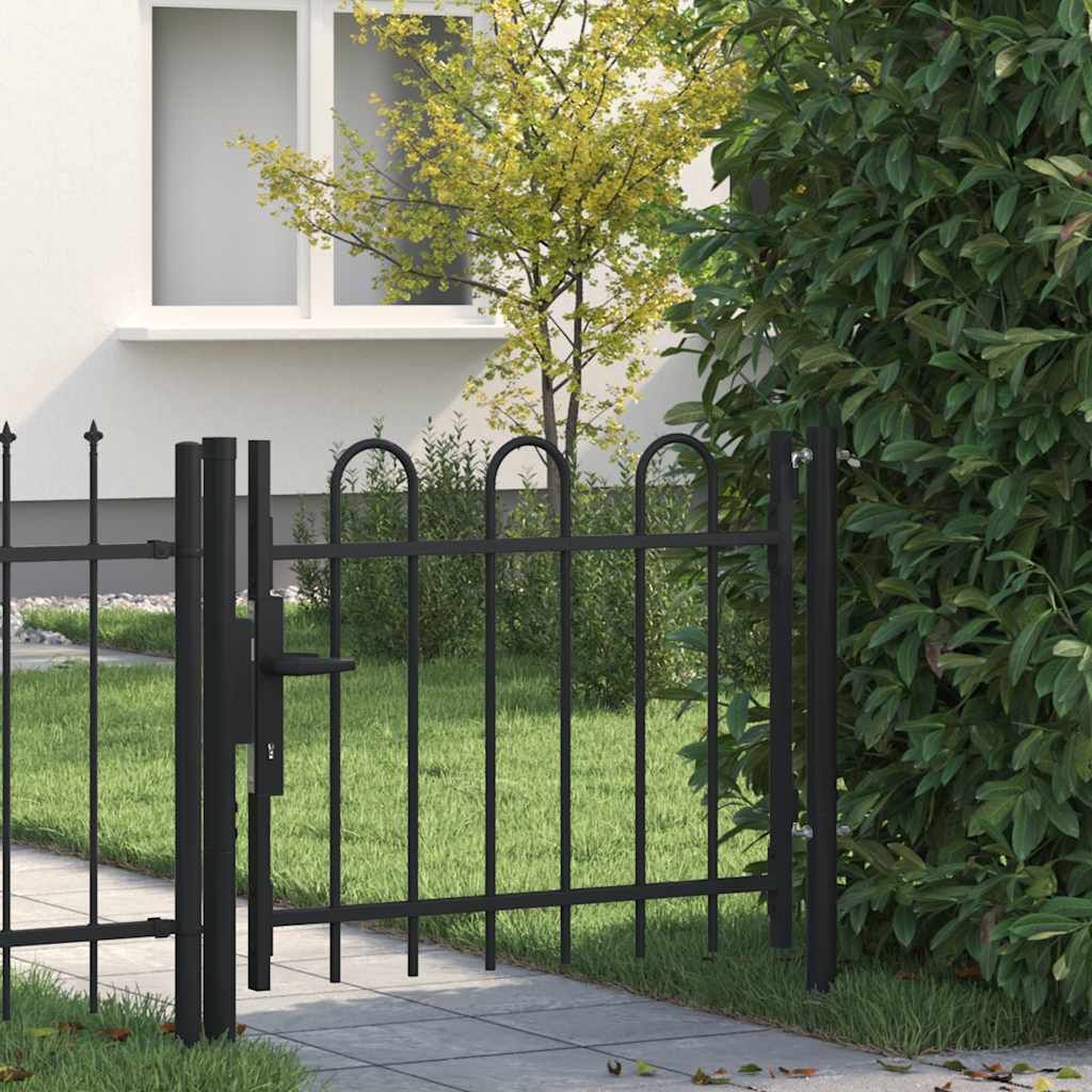 Cancello per recinzione a una porta BOXTEL con parte superiore ad arco 100 x 75 cm vidaXL