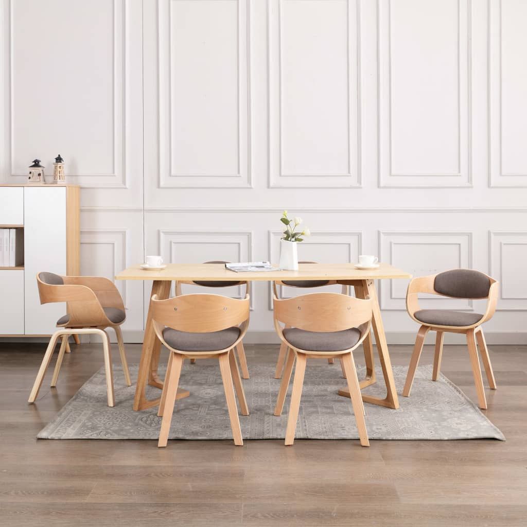 Sedie da Pranzo 6 pz Grigie in Legno Piegato e Tessuto Talpa vidaXL