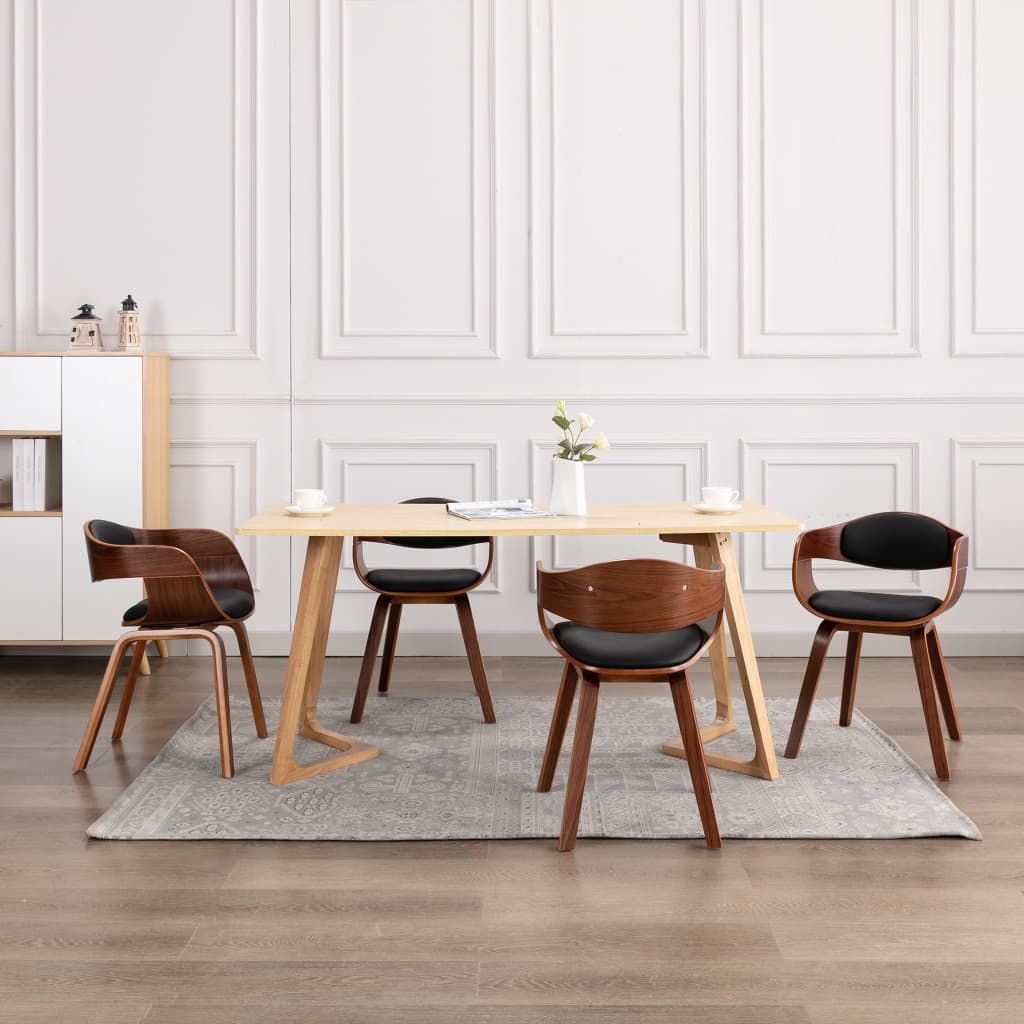 Sedie da Pranzo 4 pz in Legno Curvato e Similpelle vidaXL