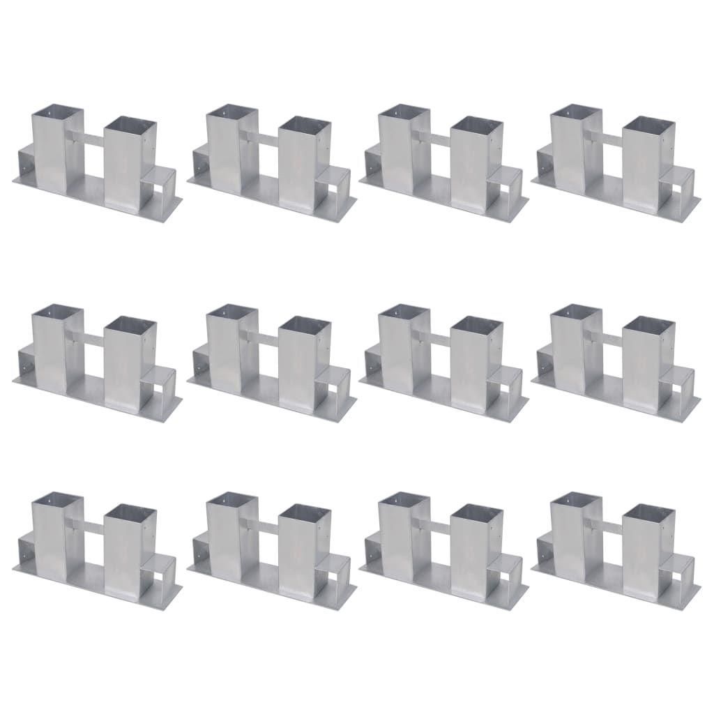 Set Supporti per Legna da Ardere 12 pz in Acciaio Argento vidaXL