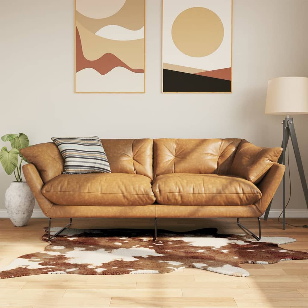 Tappeto Marrone e Bianco 120x170cm Mucca Lavabile vidaXL