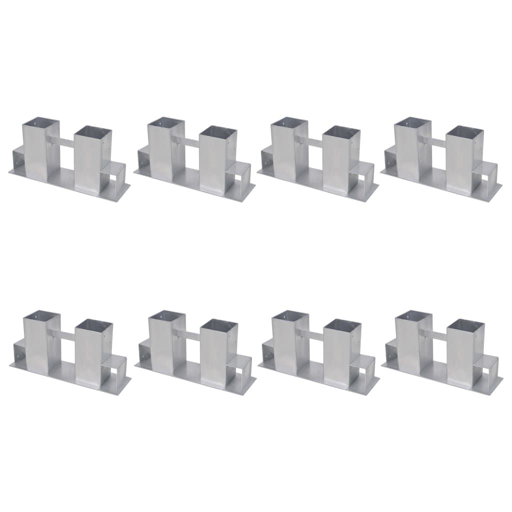 Set Supporti per Legna da Ardere 8 pz in Acciaio Argento vidaXL