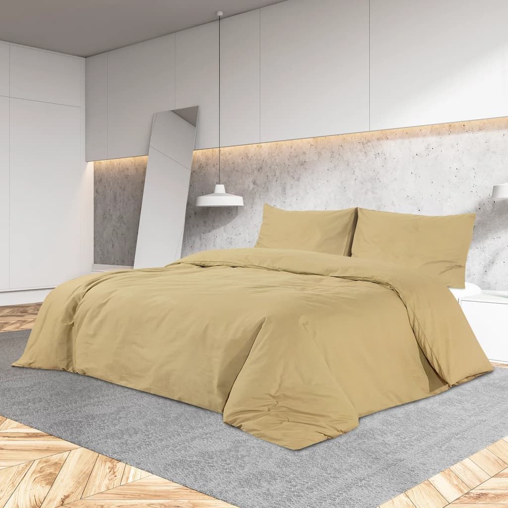 Set Copripiumino Tortora 240x220 cm in Microfibra Leggera vidaXL