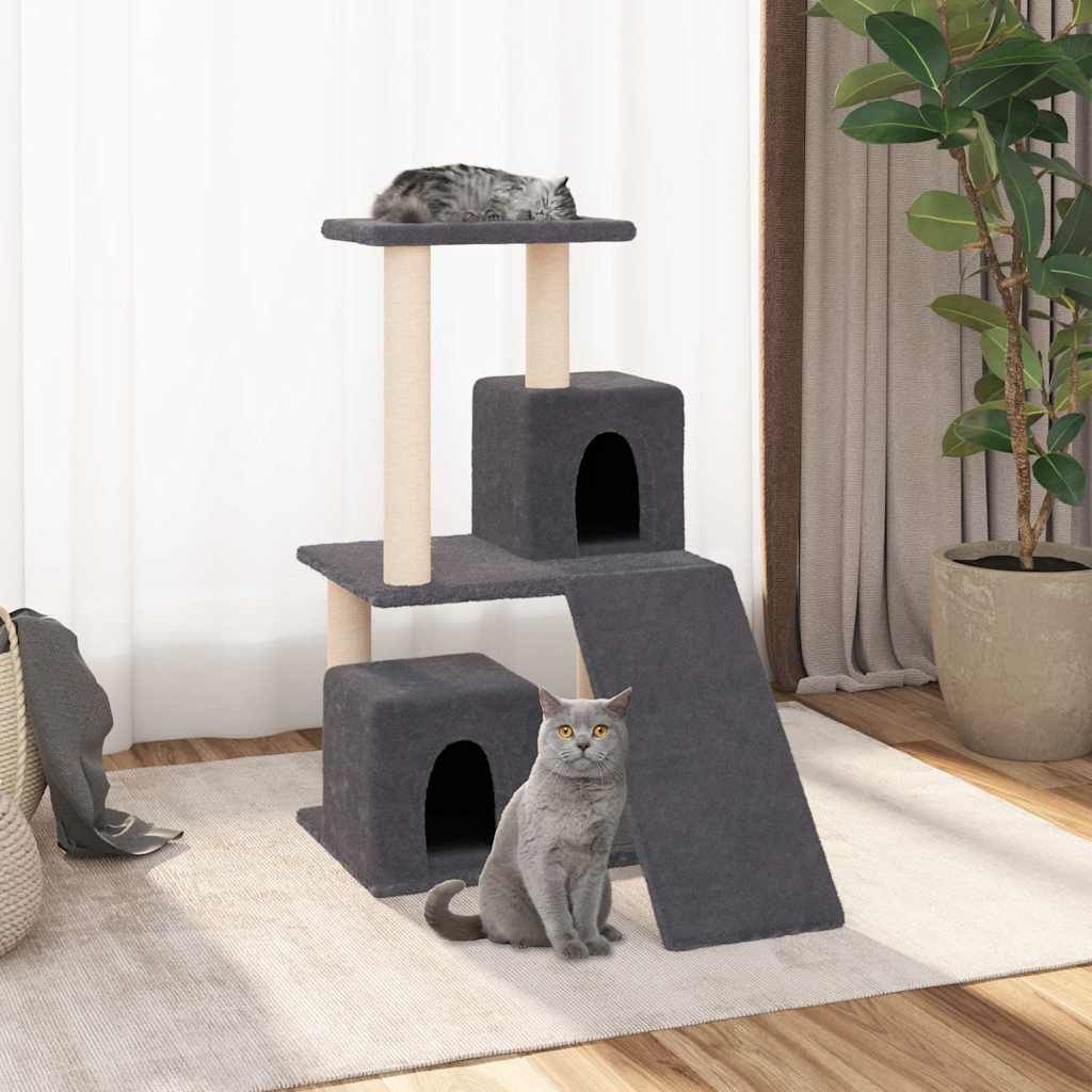 Albero per Gatti con Tiragraffi in Sisal Grigio Scuro 82 cm vidaXL