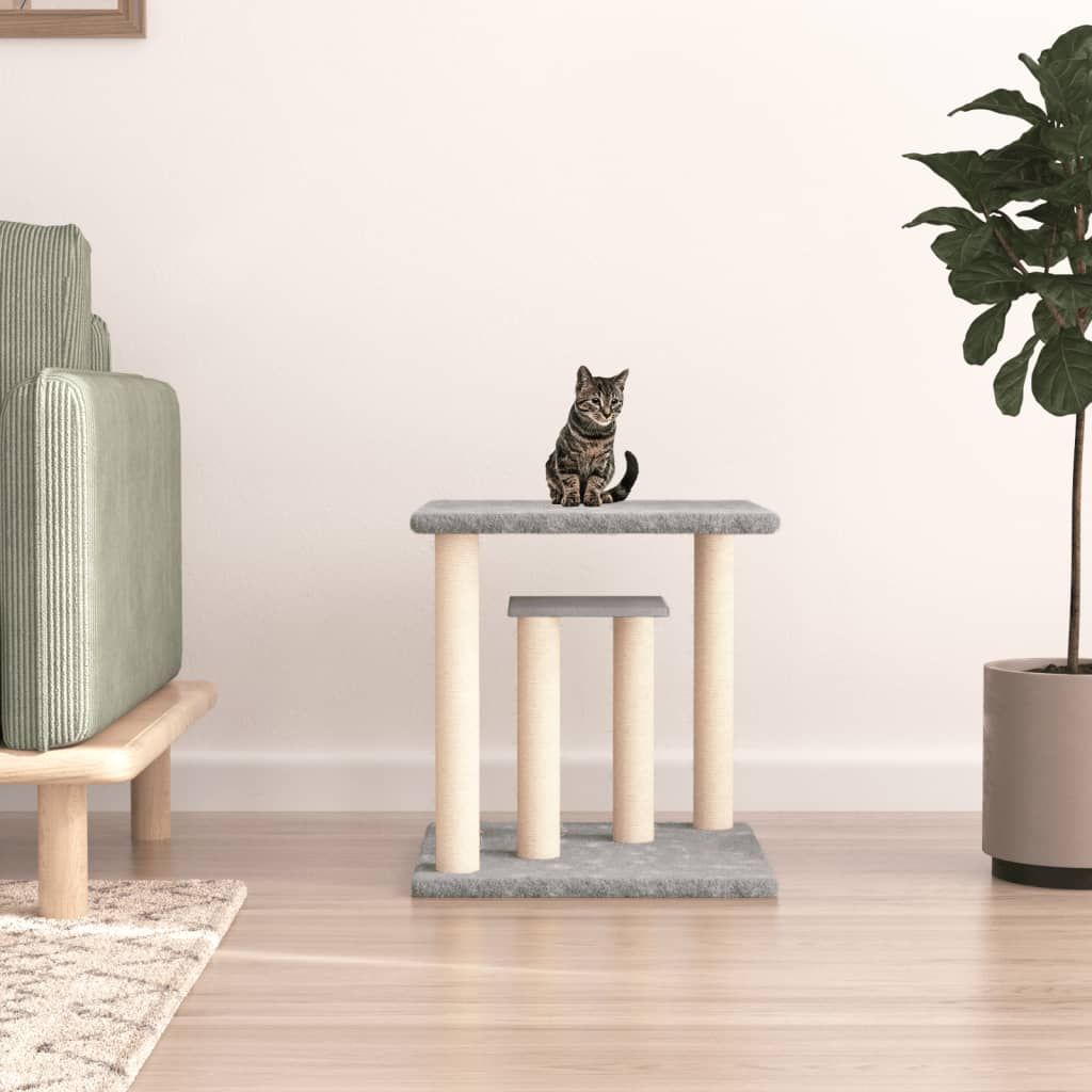 Pali Tiragraffi per Gatti con Piattaforme Grigio Chiaro 50 cm vidaXL