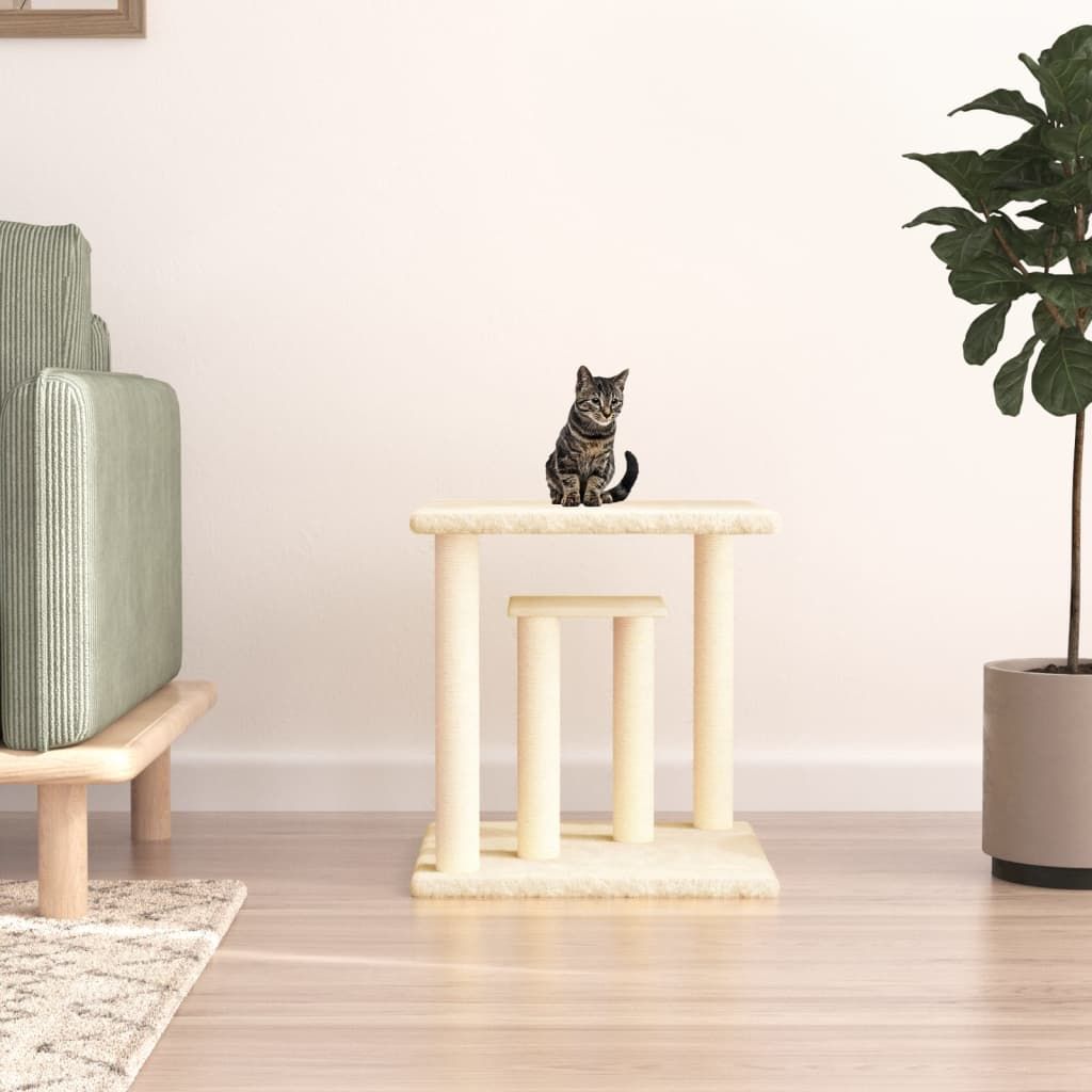 Pali Tiragraffi per Gatti con Piattaforme Crema 50 cm vidaXL