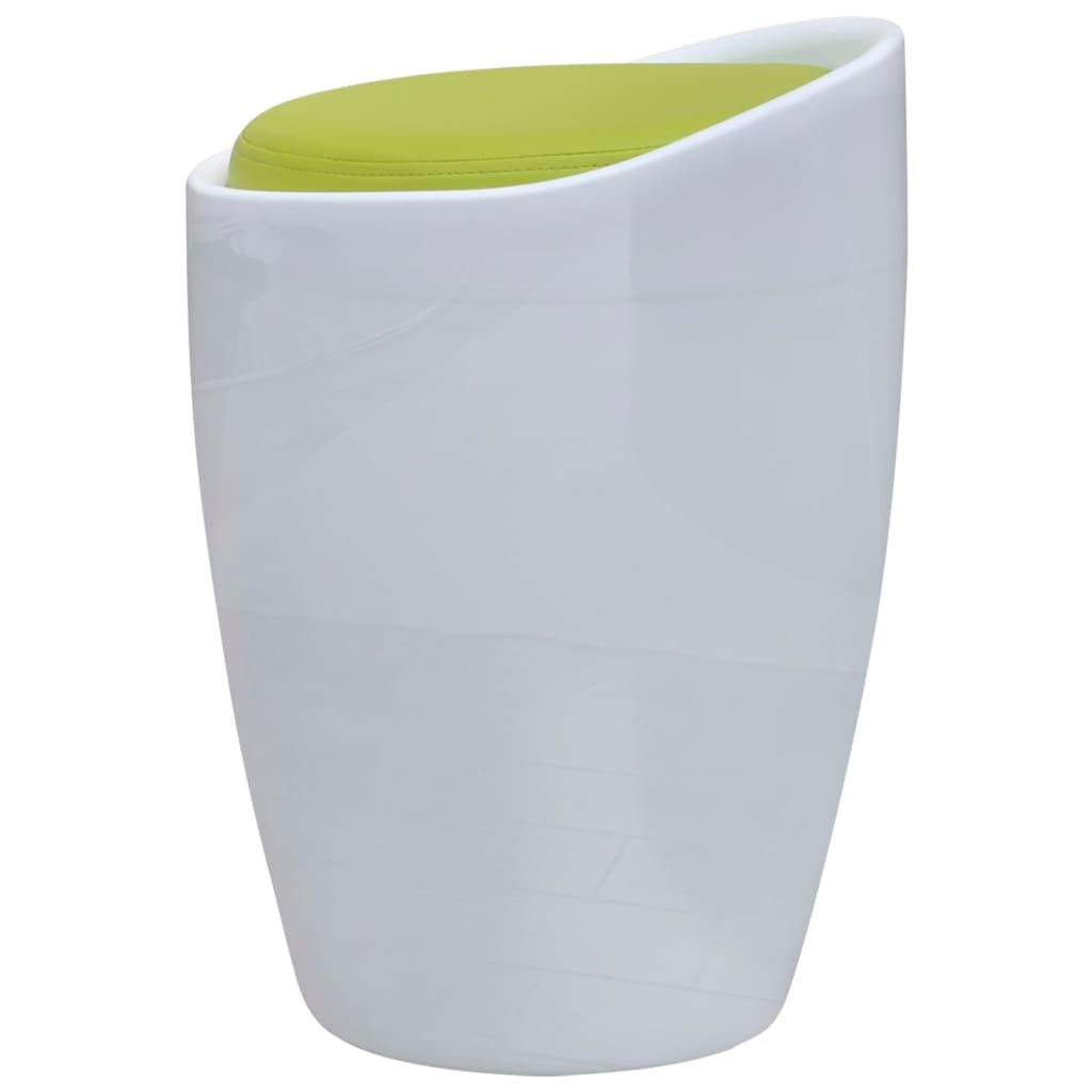 Sgabello Bianco e Verde in Similpelle vidaXL