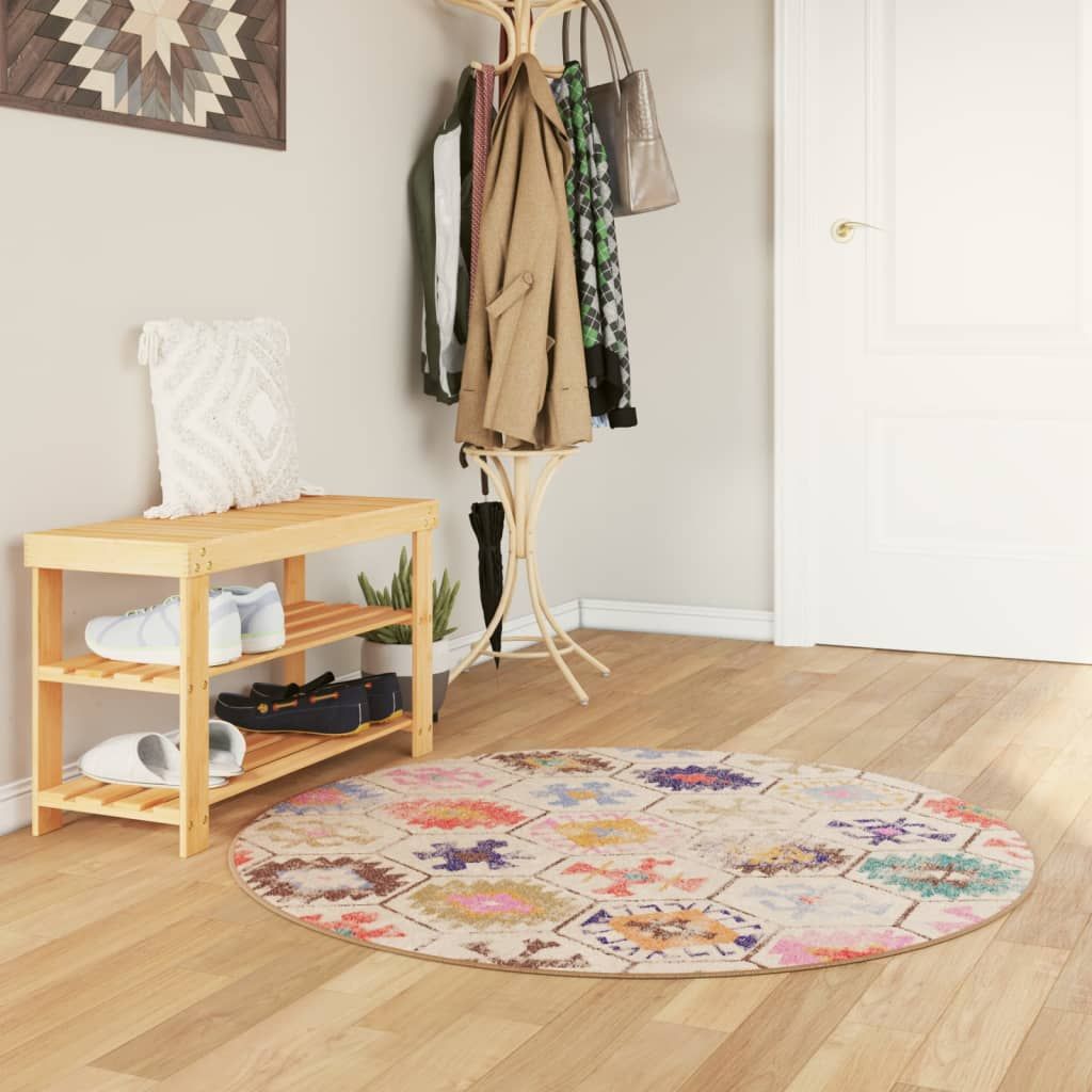 Tappeto Lavabile Multicolore Ø 120 cm vidaXL