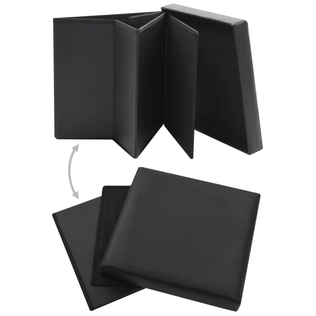 Sgabello Pieghevole con Contenitore Nero in Similpelle vidaXL