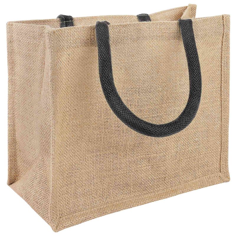Borse in juta 10 pcs Naturale e Nero 26 x 22 x 14 cm vidaXL