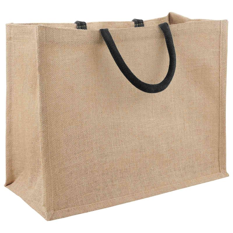 Borse in juta 50 pcs Naturale e Nero 42 x 33 x 19 cm vidaXL