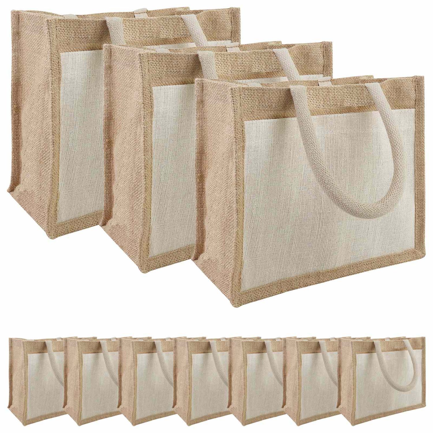 Borse in juta con tasca 10 pcs 26 x 22 x 14 cm 100% Juta Tossa vidaXL