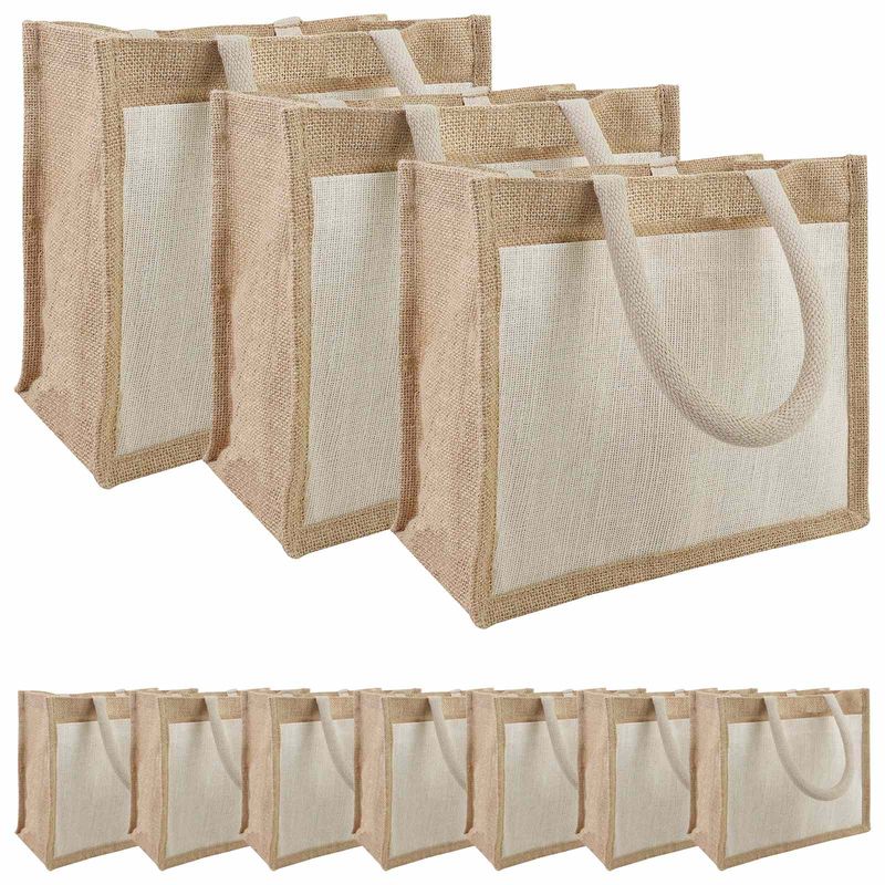 Borse in juta con tasca 10 pcs 26 x 22 x 14 cm 100% Juta Tossa vidaXL