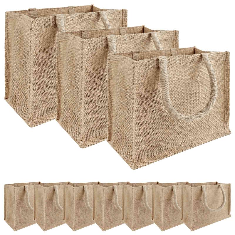 Borse in juta 10 pcs Naturale 26 x 22 x 14 cm 100% Juta Tossa vidaXL