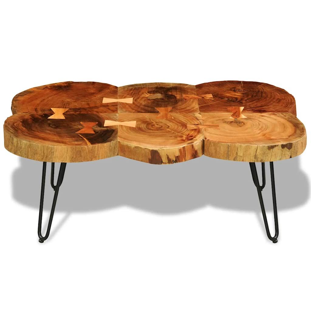 Tavolino da Caffè 35 cm 6 Tronchi in Legno Massello di Acacia vidaXL