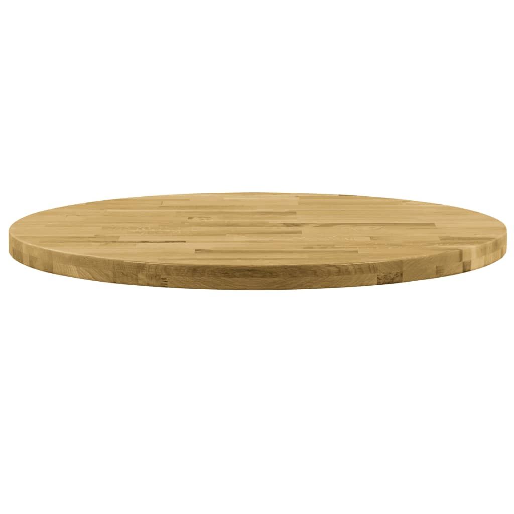 Piano del Tavolo Legno Massello di Rovere Circolare 44mm 400mm vidaXL