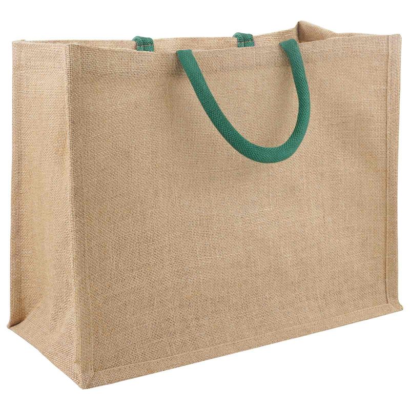 Borse in juta 10 pcs Naturale e Verde 42 x 33 x 19 cm vidaXL