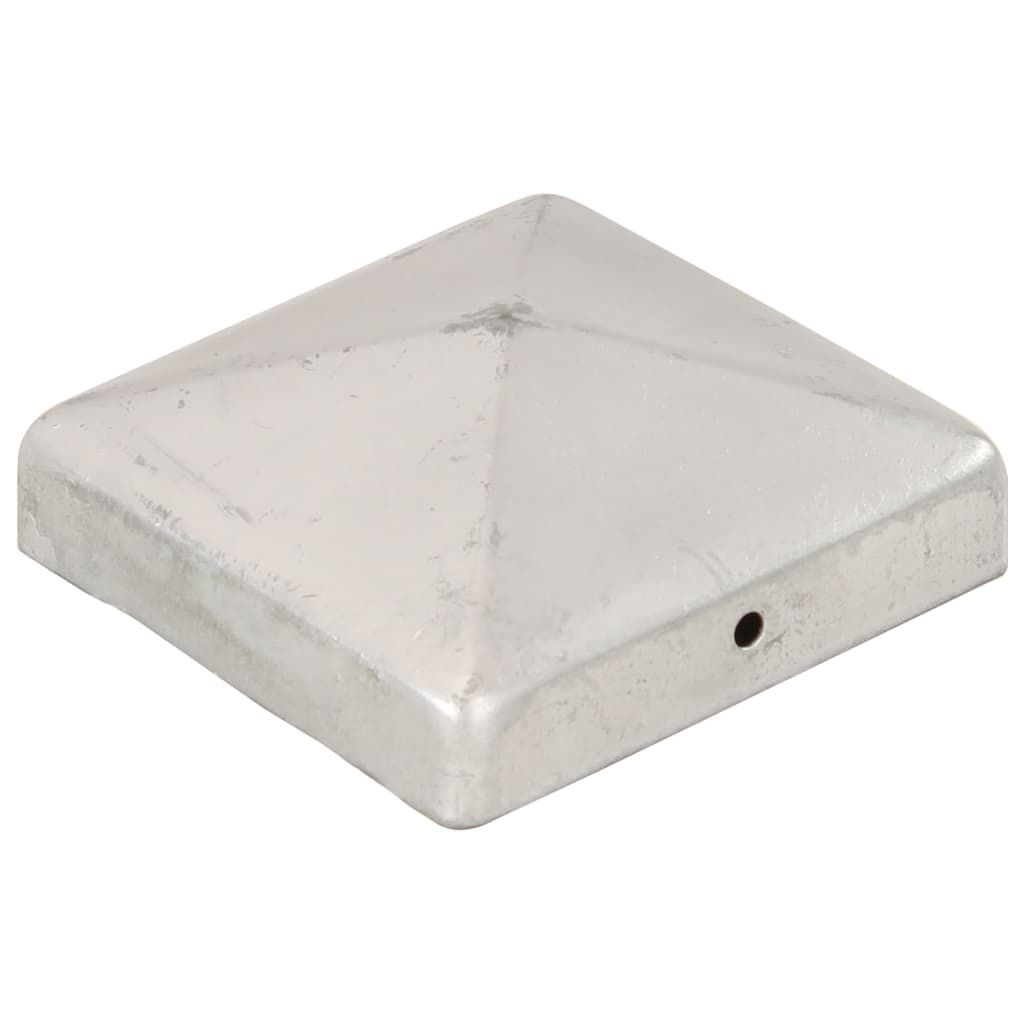 Tappi per Pali a Piramide 6 pz in Metallo Zincato 91x91 mm vidaXL