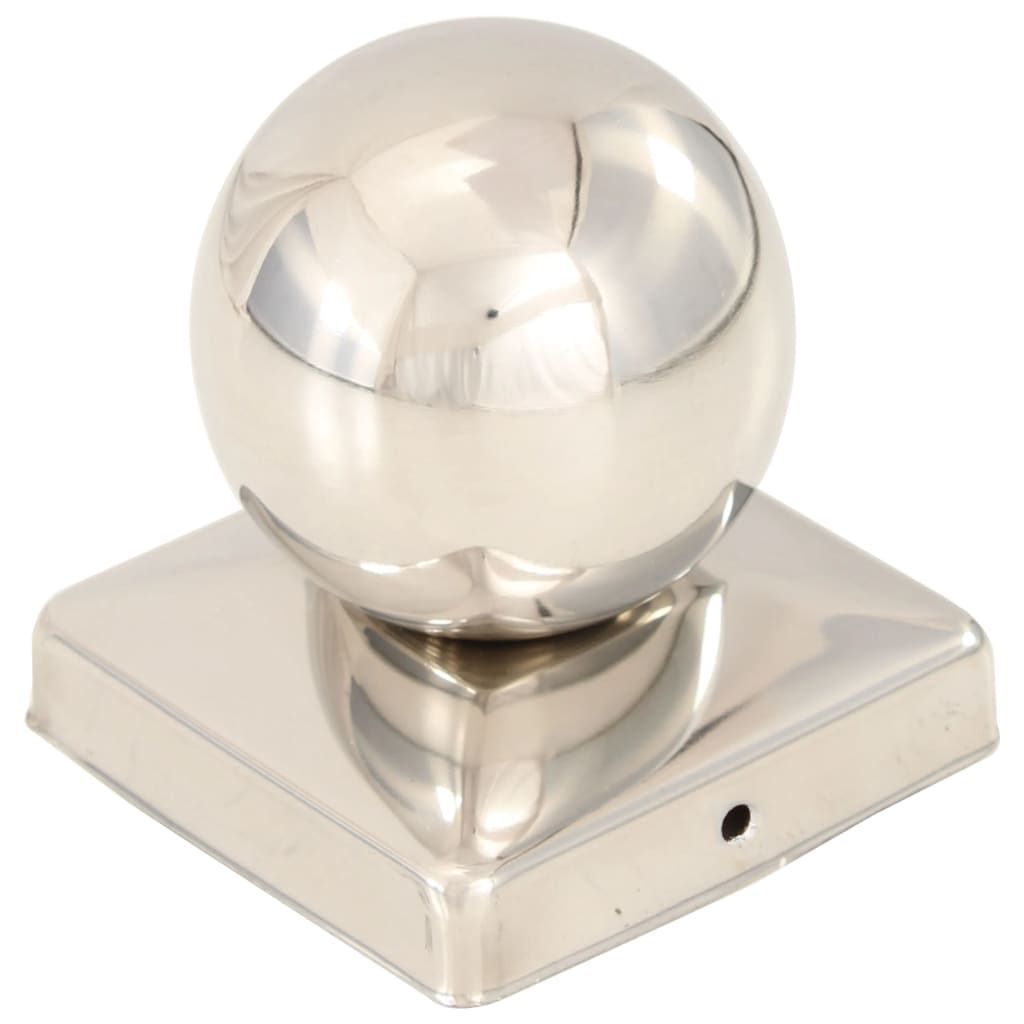 Tappi per Pali 6 pz Estremità a Globo in Acciaio Inox 101x101 mm vidaXL