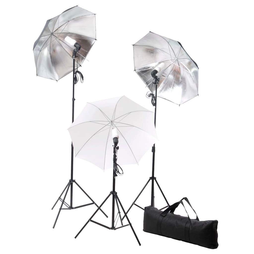 Kit Studio Fotografico con Luci Ombrelli Fondale e Riflettore vidaXL