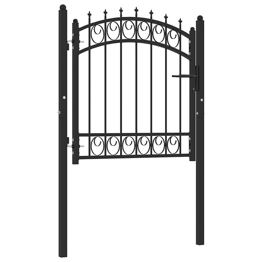 Cancello per recinzione EMMEN con punte in acciaio 103x97 cm Nero vidaXL