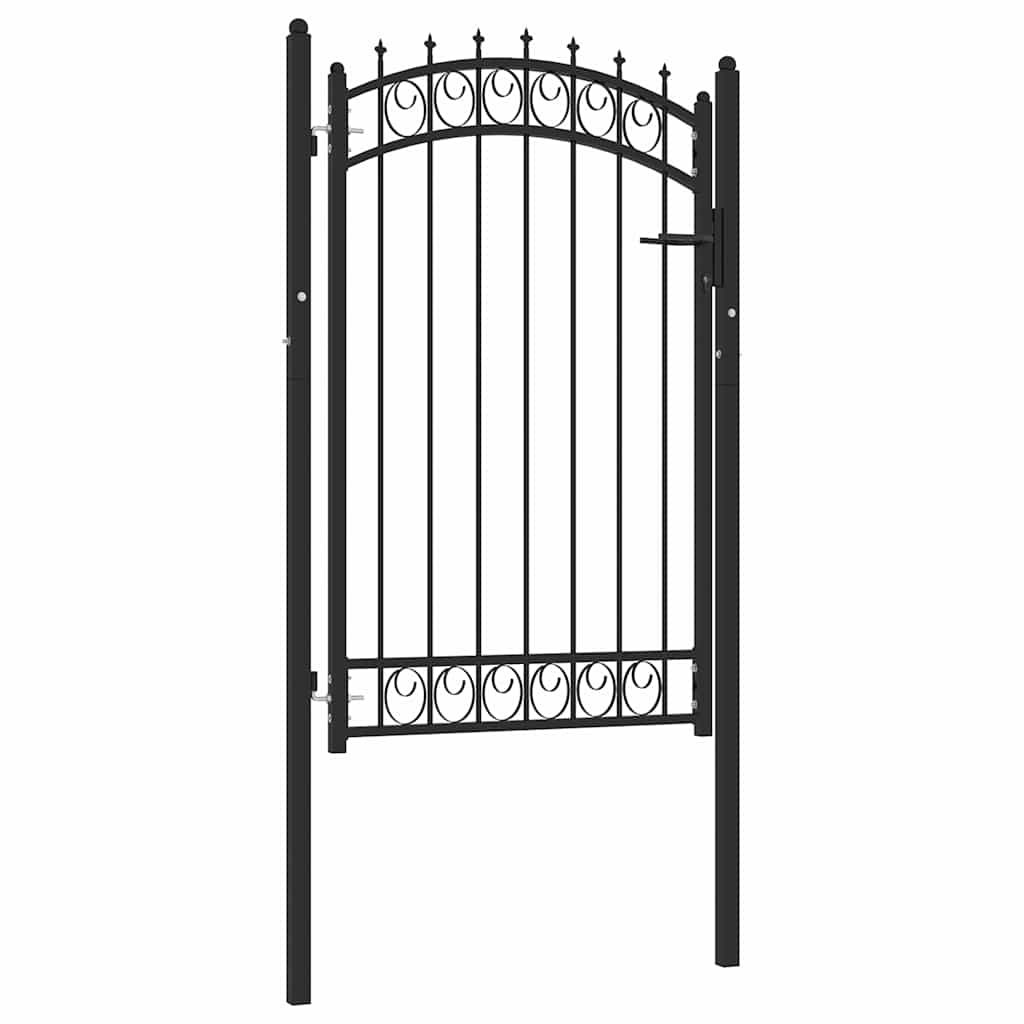 Cancello per recinzione EMMEN con punte in acciaio 103x117 cm Nero vidaXL