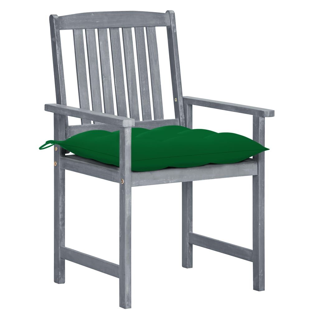 Sedie da Giardino con Cuscini 6 pz in Massello di Acacia Grigie vidaXL